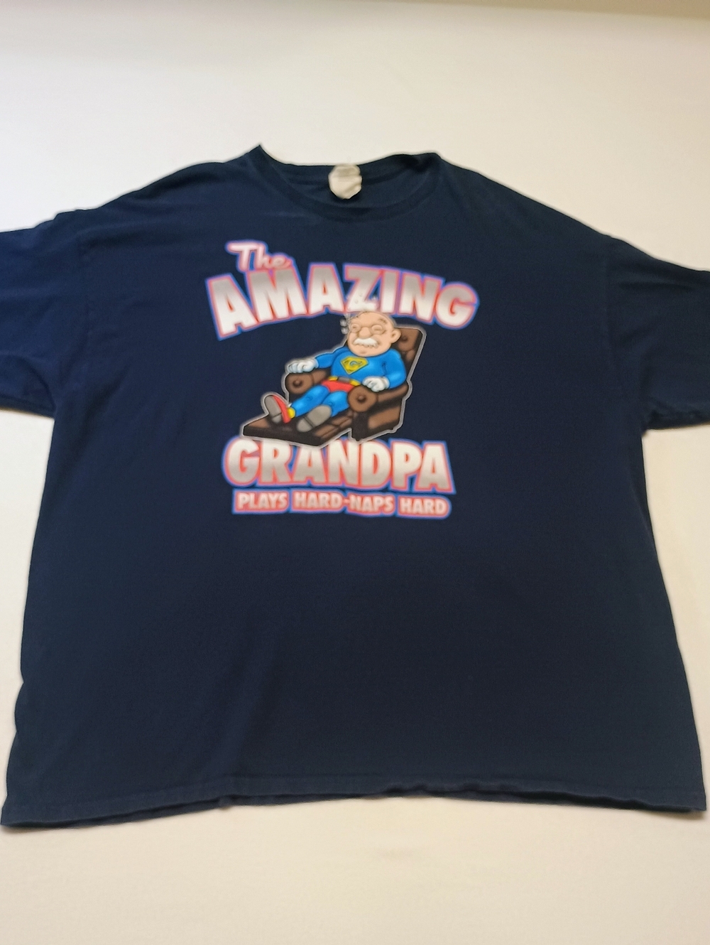 Gildan Mens Size 2xl The Amazing Grandpa Navy Graphic Tee
